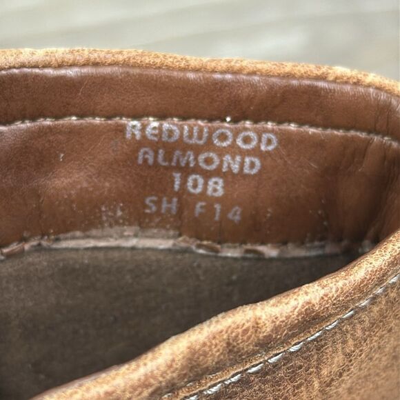 Earth Redwood Almond Brown Leather Women’s Sz 10B Buckle Zip Studded Ankle Boots - Picture 6 of 11